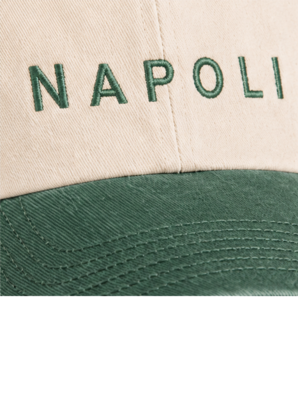 Cappellino Bicolor Natural/Vintage Bottle Green Napoli