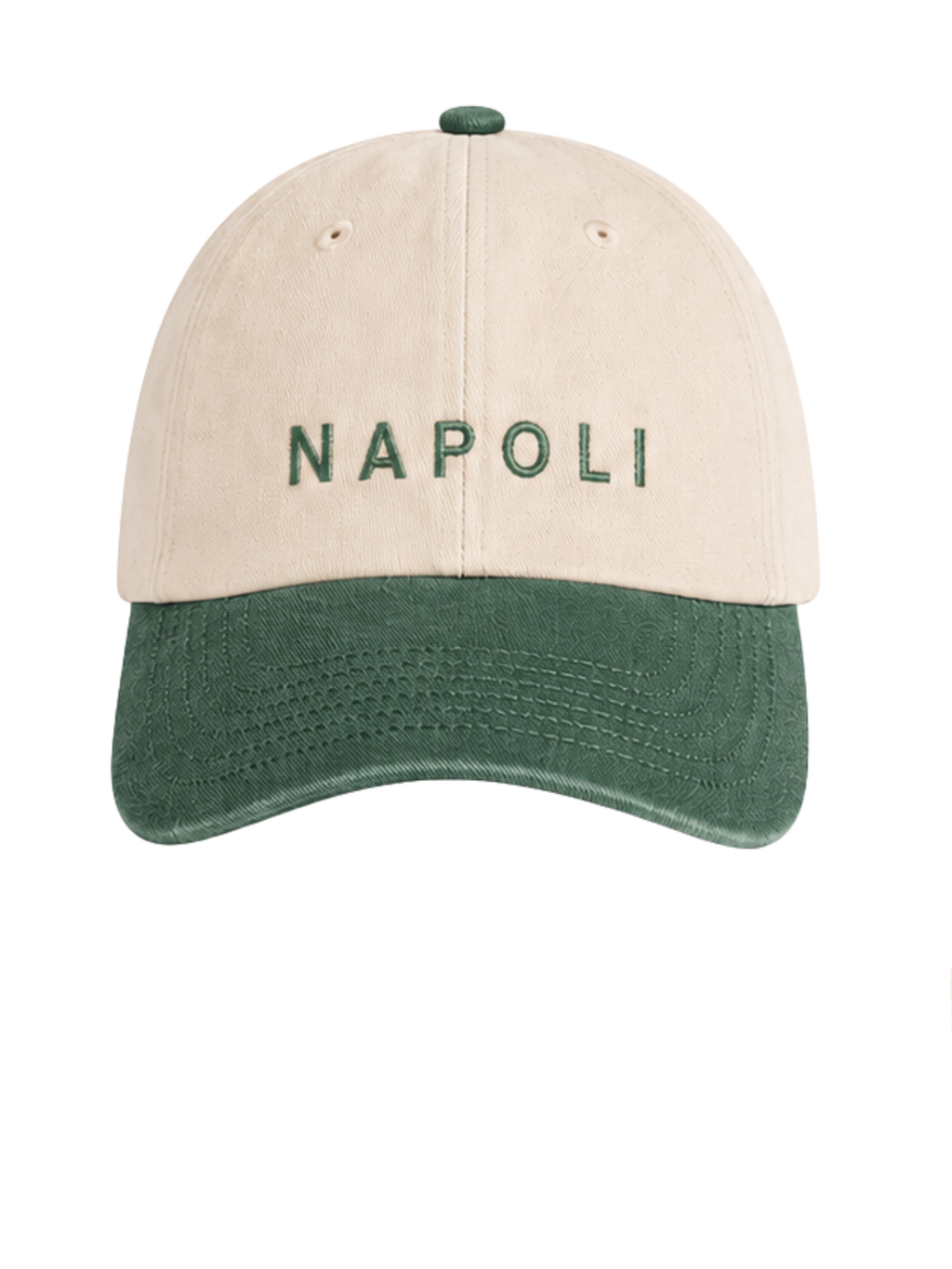 Cappellino Bicolor Natural/Vintage Bottle Green Napoli