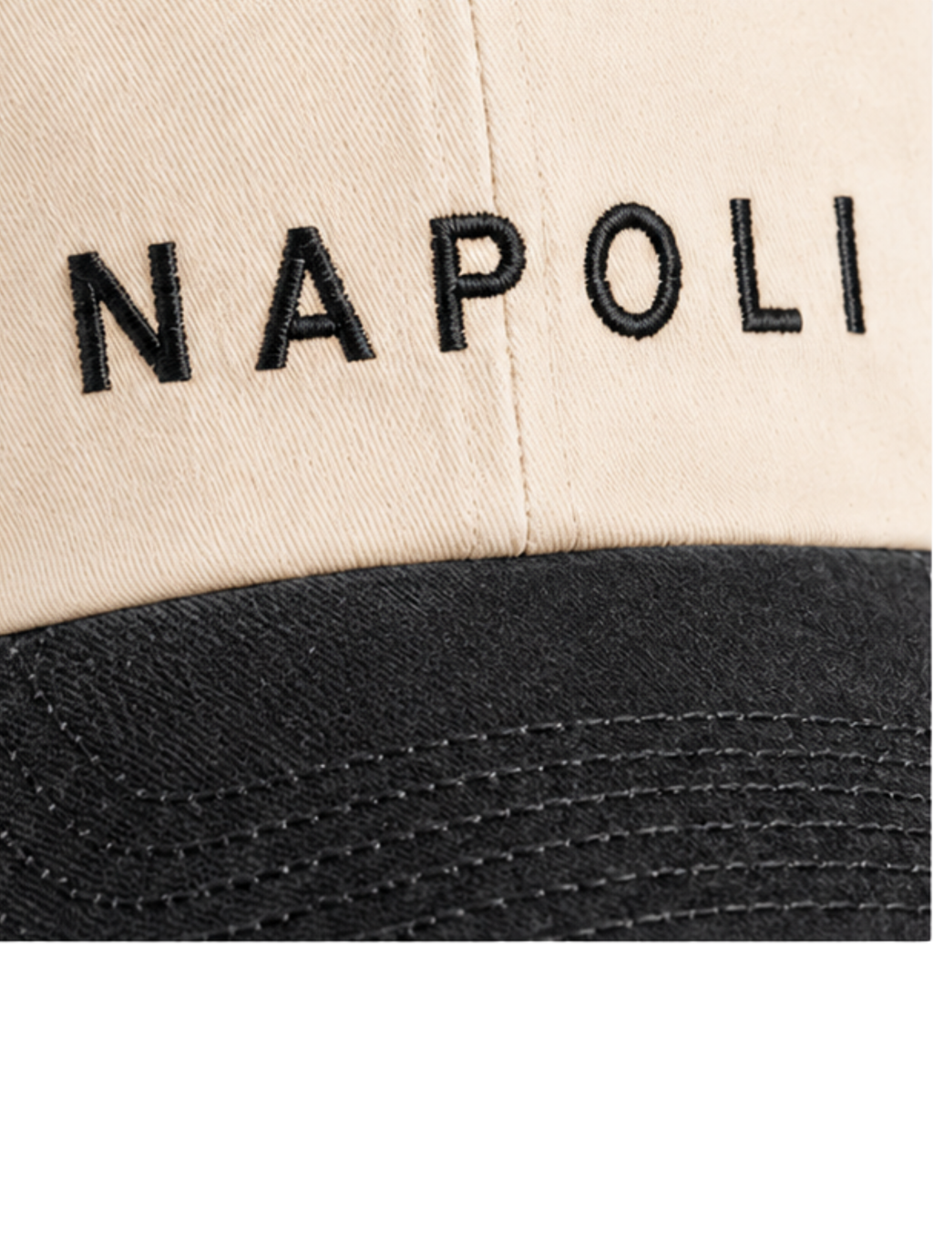 Cappellino Bicolor Natural /Vintage Black Napoli