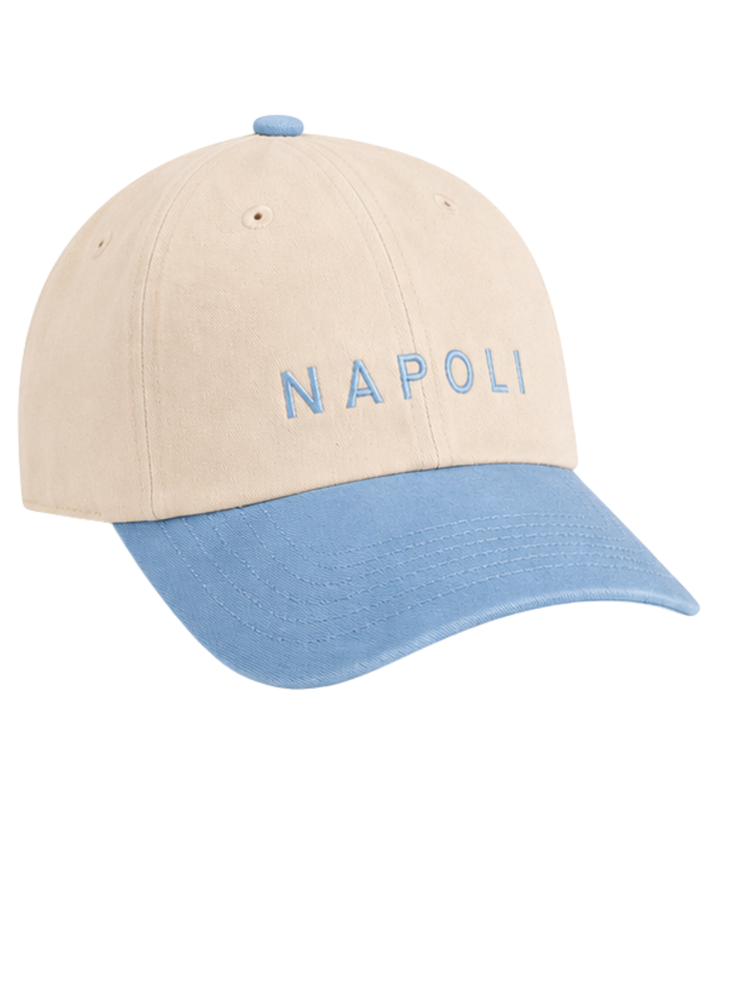 Cappellino Bicolor Natural/Vintage Light Blue Napoli