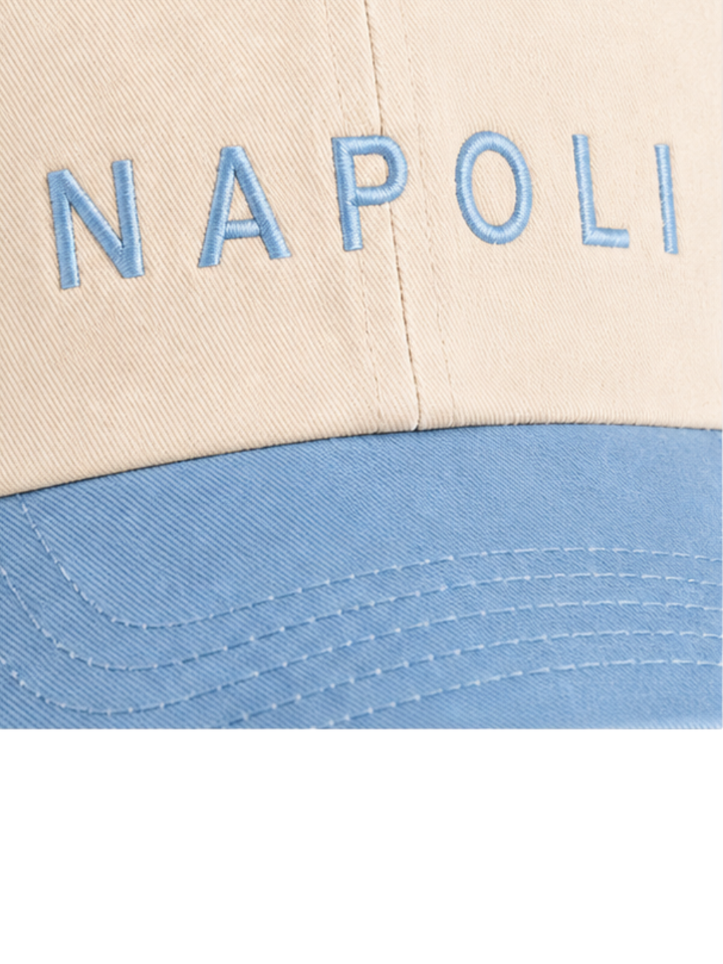 Cappellino Bicolor Natural/Vintage Light Blue Napoli