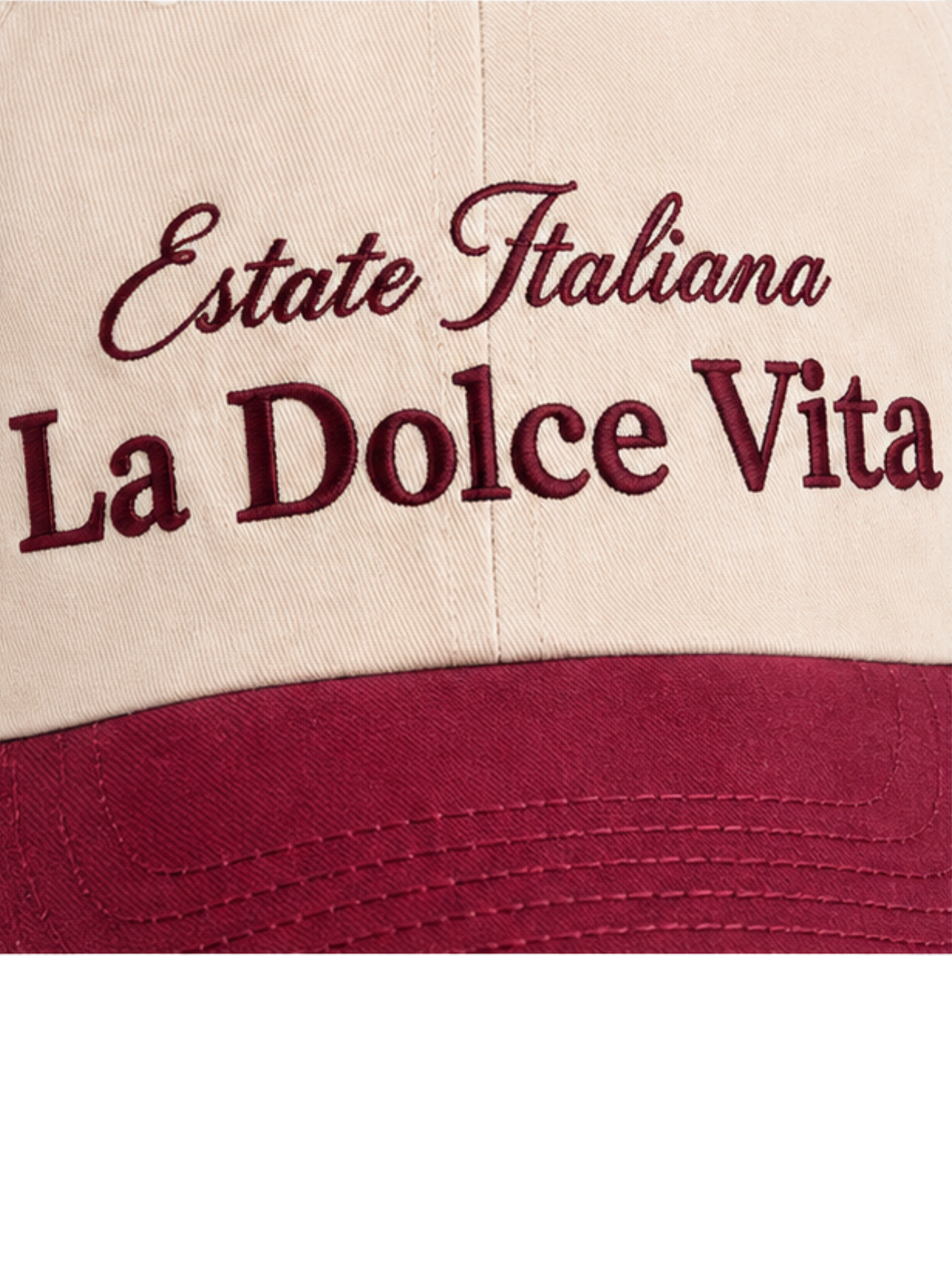 Cappellino Bicolor Natural/Vintage Red La Dolce Vita