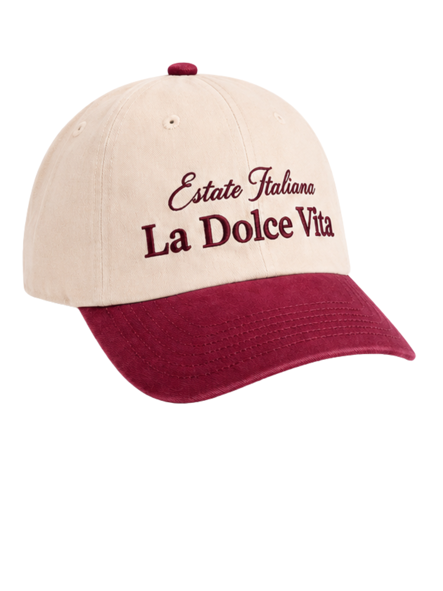 Cappellino Bicolor Natural/Vintage Red La Dolce Vita