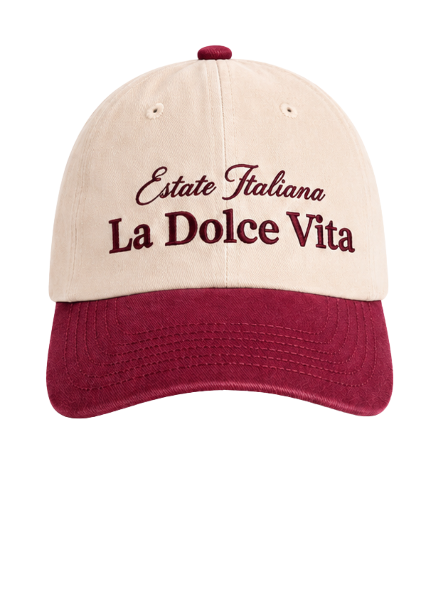 Cappellino Bicolor Natural/Vintage Red La Dolce Vita