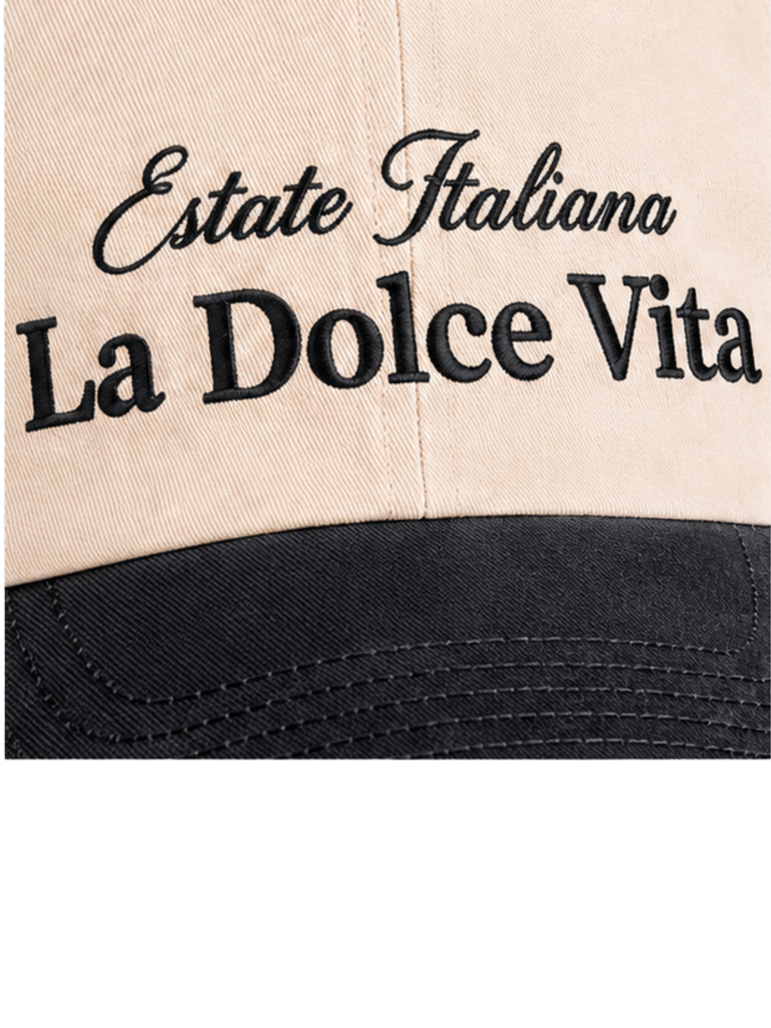 Cappellino Bicolor Natural/Vintage Black La Dolce Vita