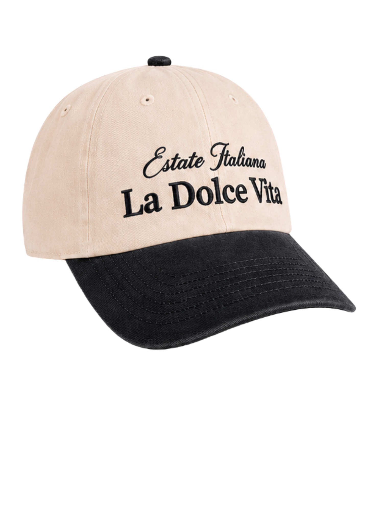 Cappellino Bicolor Natural/Vintage Black La Dolce Vita