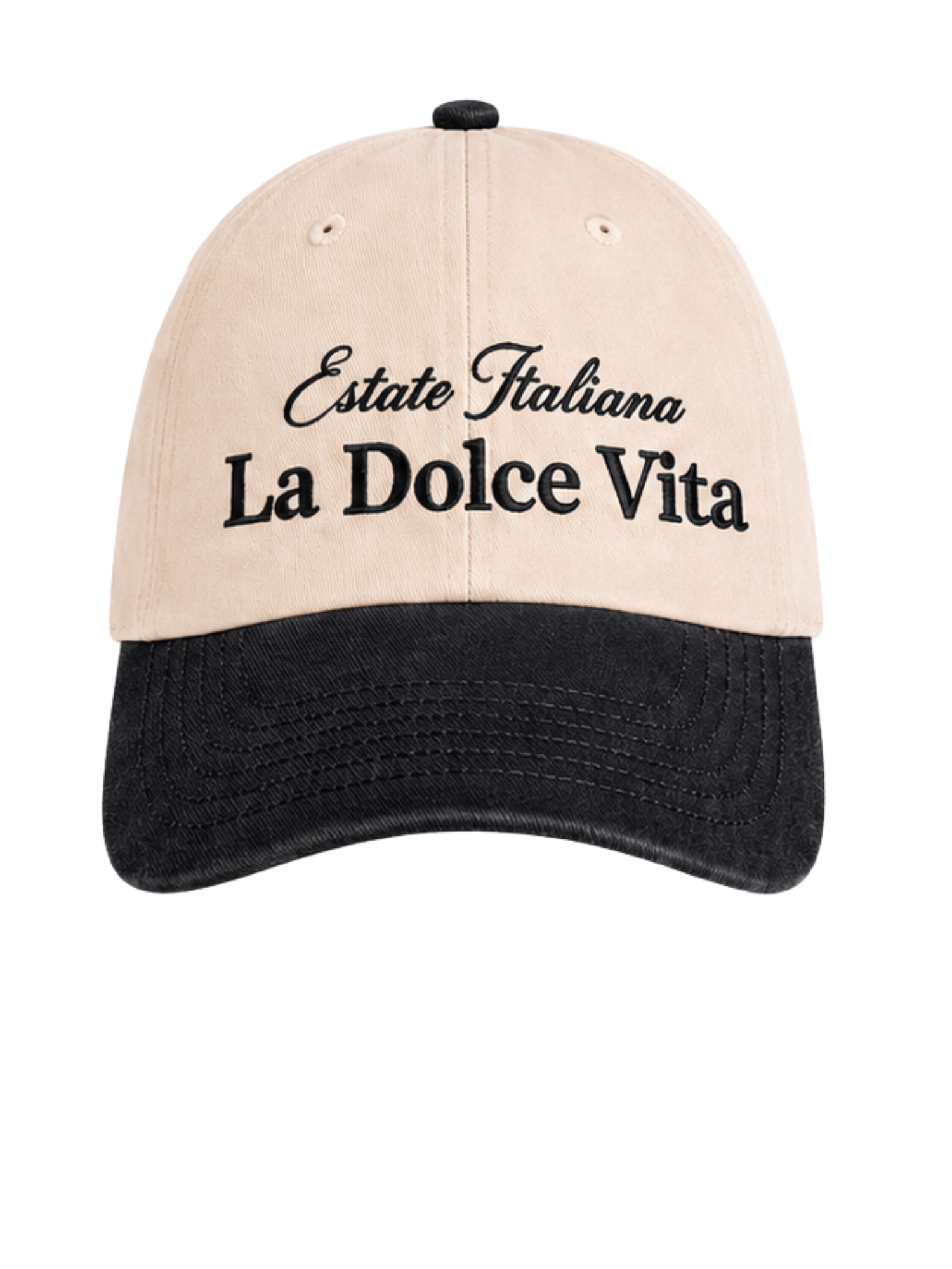 Cappellino Bicolor Natural/Vintage Black La Dolce Vita