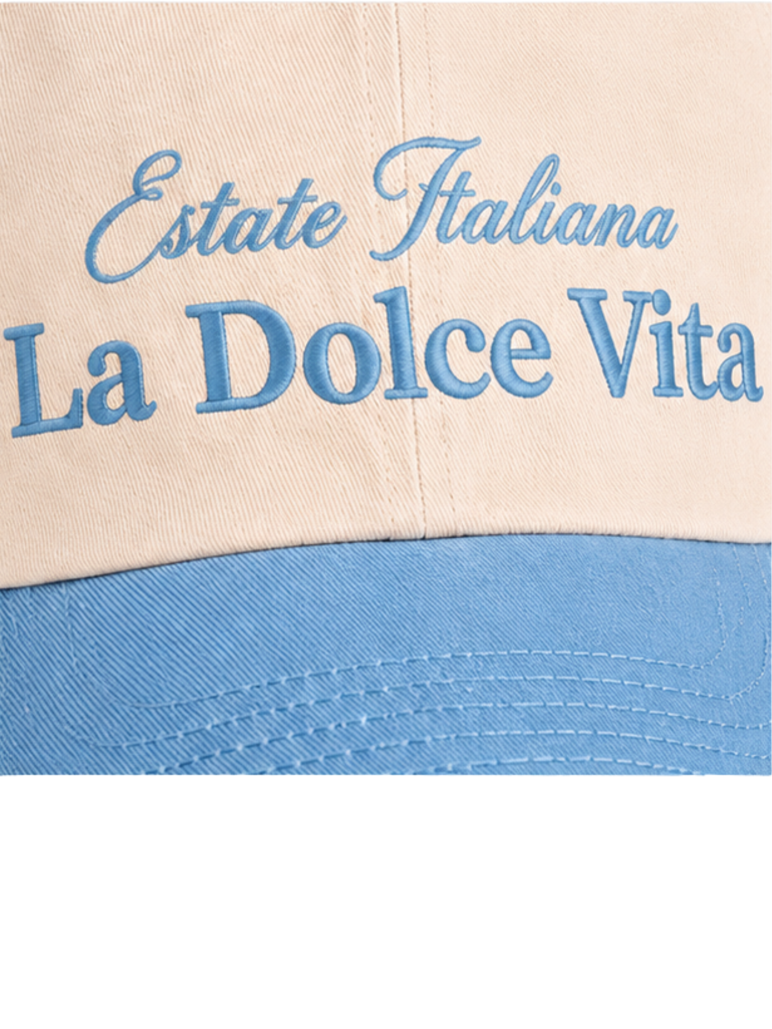 Cappellino Bicolor Natural/Vintage Light Blue La Dolce Vita