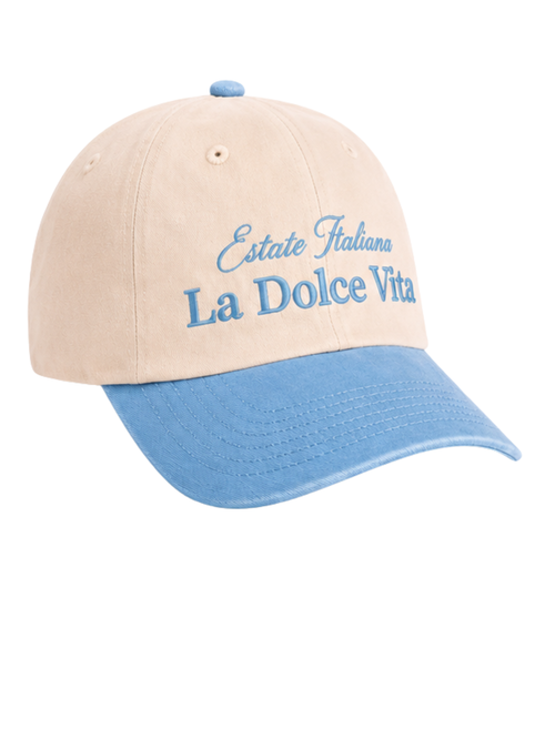 Cappellino Bicolor Natural/Vintage Light Blue La Dolce Vita