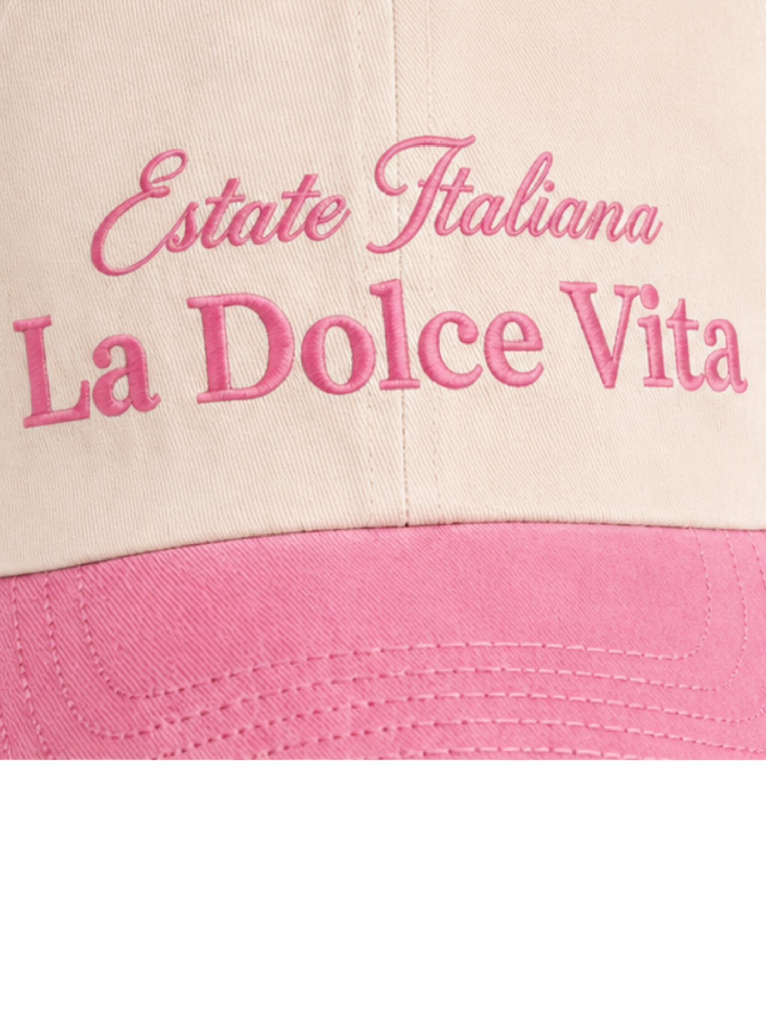 Cappellino Bicolor Natural/Vintage Dusky Pink La Dolce Vita