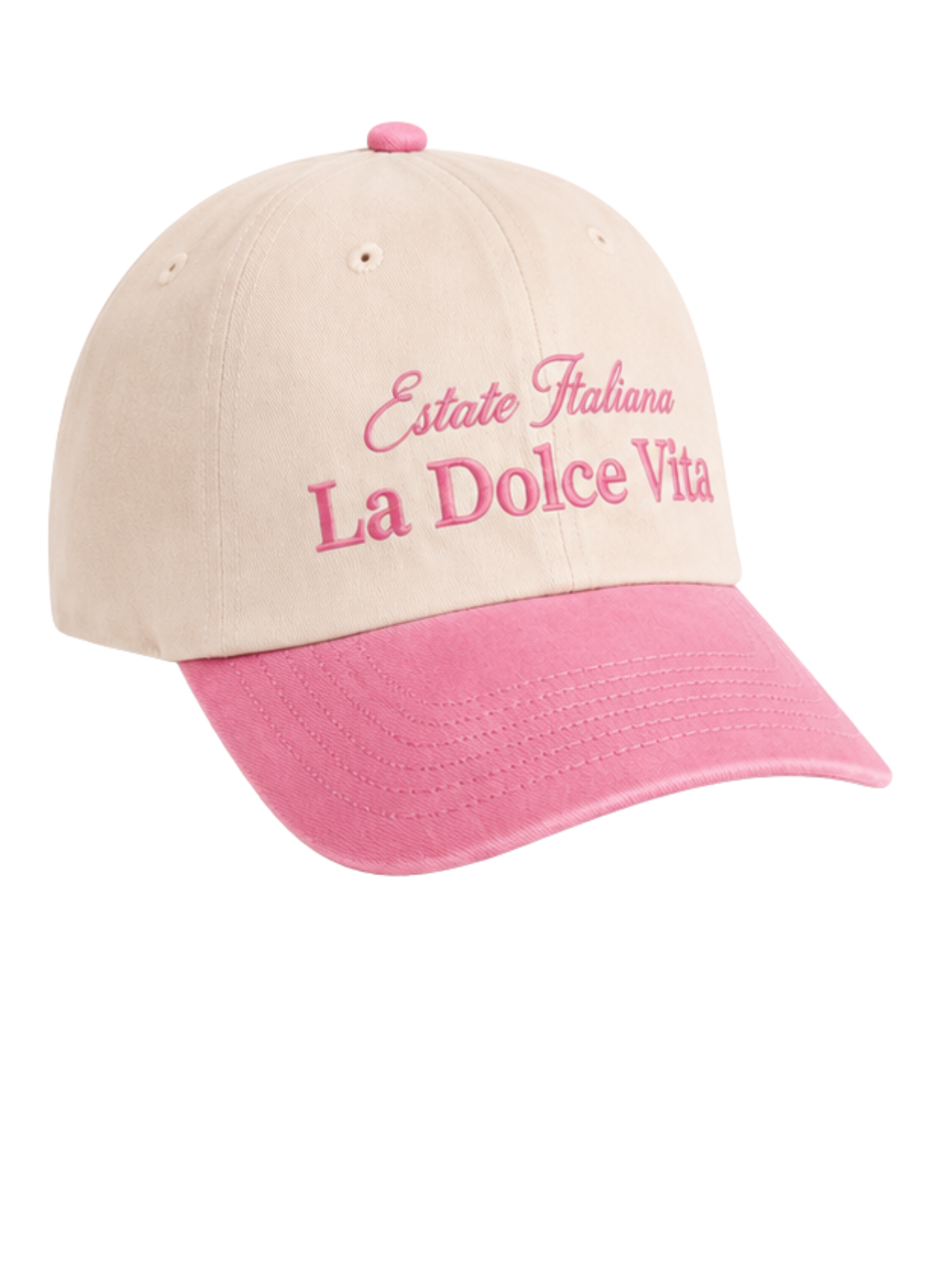 Cappellino Bicolor Natural/Vintage Dusky Pink La Dolce Vita
