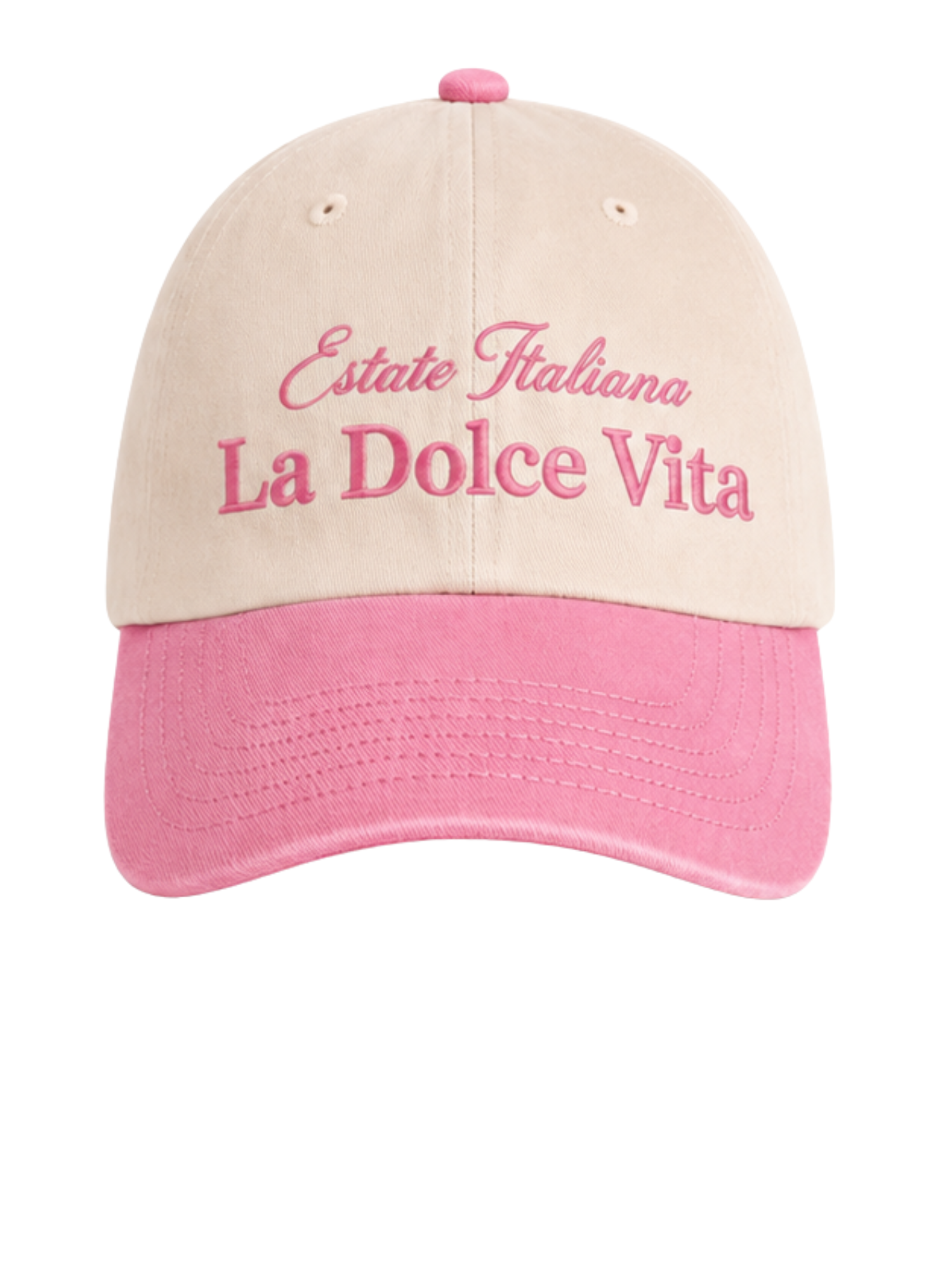 Cappellino Bicolor Natural/Vintage Dusky Pink La Dolce Vita