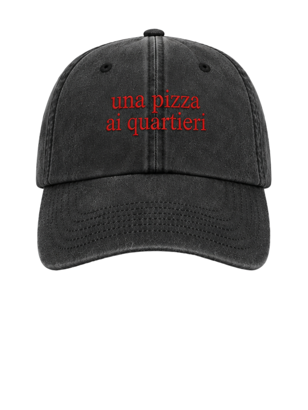 Cappellino Washed Black - Una Pizza ai Quartieri