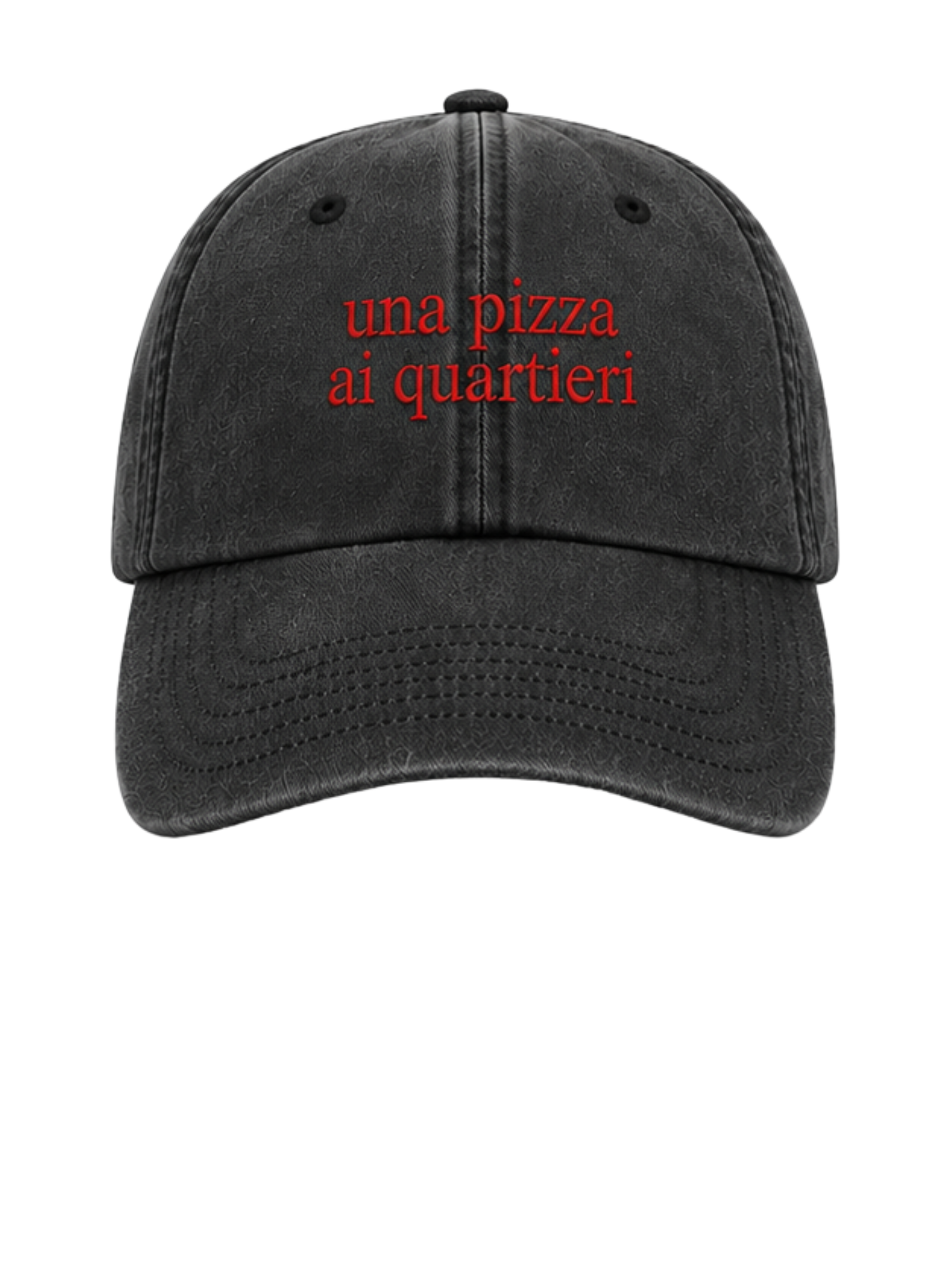 Cappellino Washed Black - Una Pizza ai Quartieri