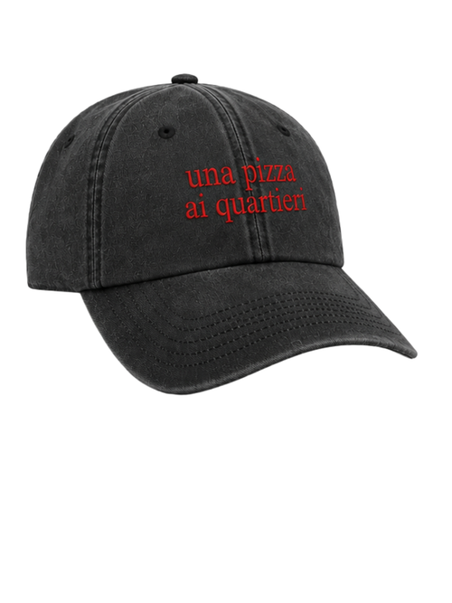 Cappellino Washed Black - Una Pizza ai Quartieri