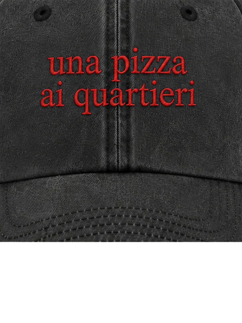 Cappellino Washed Black - Una Pizza ai Quartieri