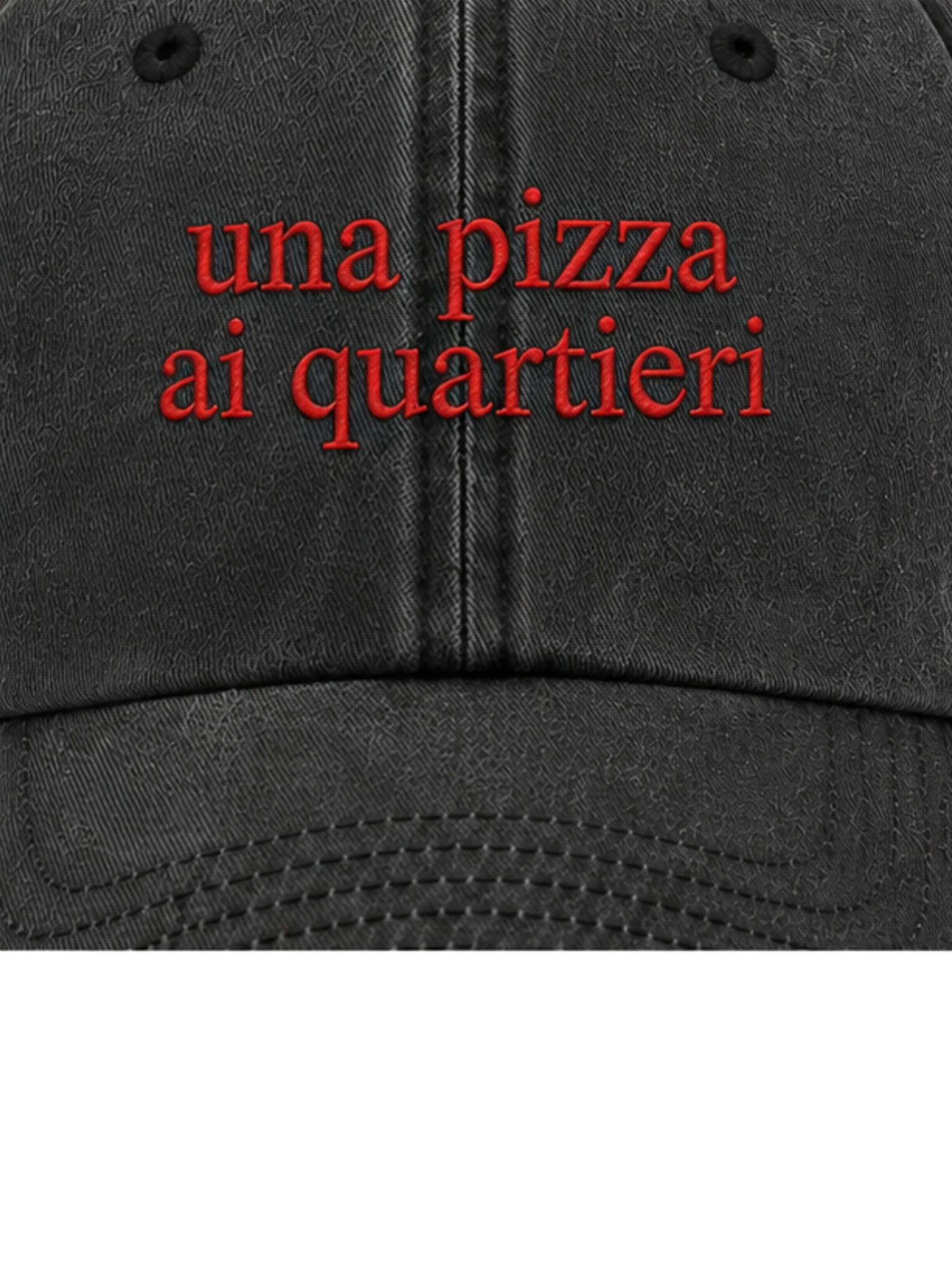 Cappellino Washed Black - Una Pizza ai Quartieri