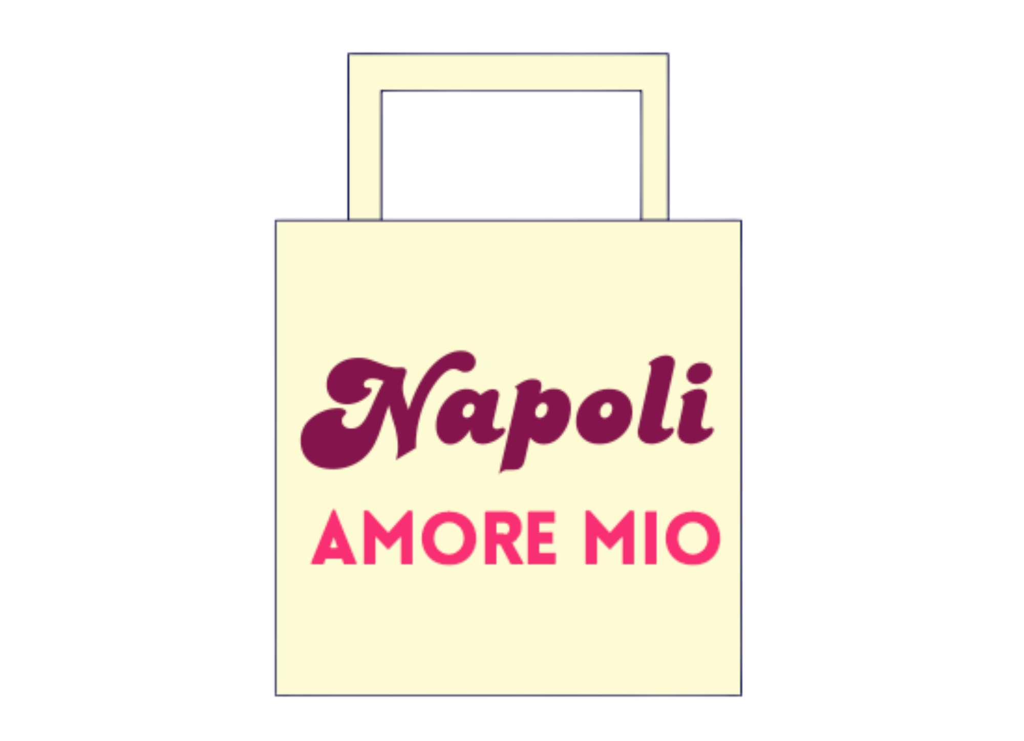 Tote Bag Napoli Amore Mio Viola & Rosa