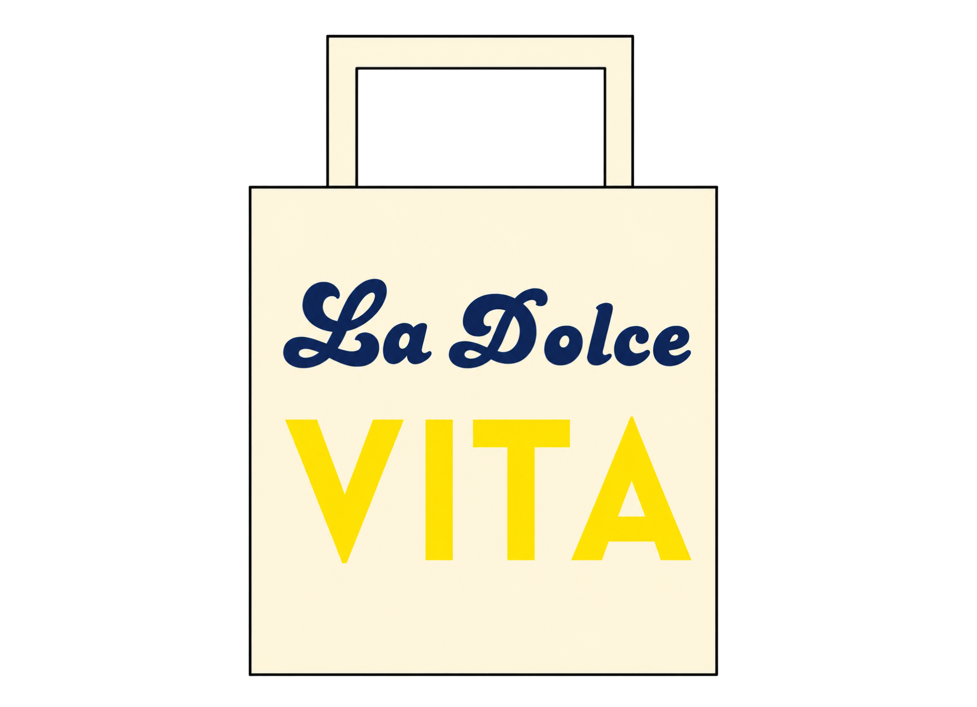 Tote Bag La Dolce Vita Navy & Gialla