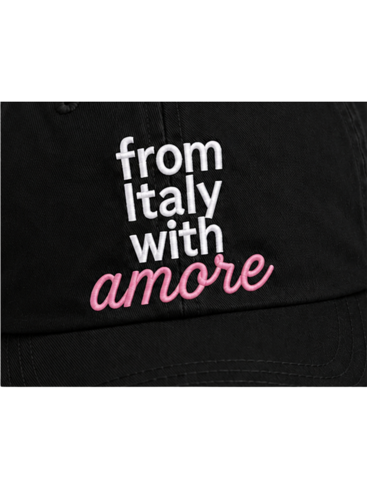 Cappellino Nero Logo Rosa