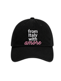 Cappellino Nero Logo Rosa