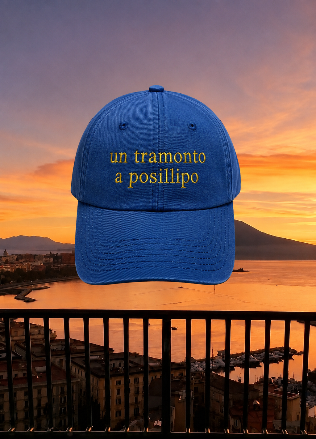 Cappellino Washed Cornflower - Un tramonto a Posillipo