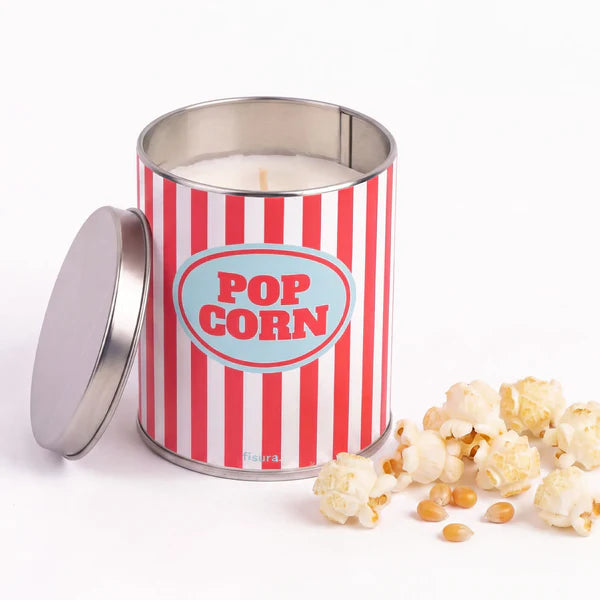 Candela in latta di metallo “Pop corn”