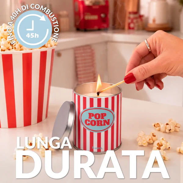 Candela in latta di metallo “Pop corn”