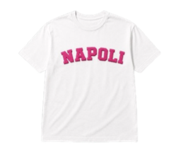 T-shirt Bianca Napoli Floccato Rosa