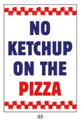 Cartolina No Ketchup on the Pizza