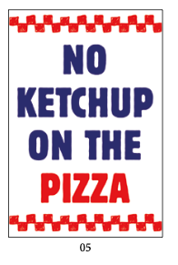 Cartolina No Ketchup on the Pizza